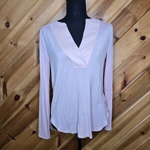 White House Black Market Blush Pink Career Long Sleeve‎ V Neck XXS/XS Stretch